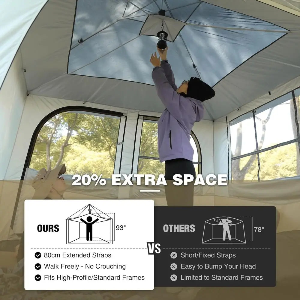 Spacious 10x10 or 10x20 Convertible Tent for 4-6 People - Ideal for Camping