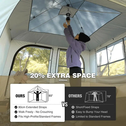 Spacious 10x10 or 10x20 Convertible Tent for 4-6 People - Ideal for Camping