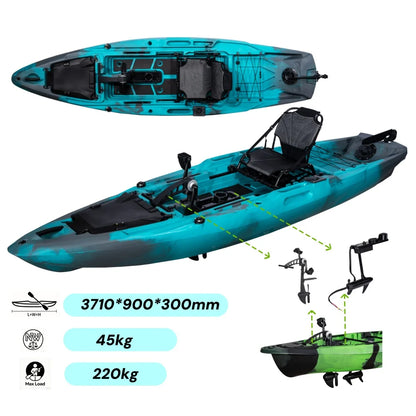 LSF 3.71 Durable Pedal Kayak for Fishing in Lake/Ocean/Rivers Plastic HDPE Material