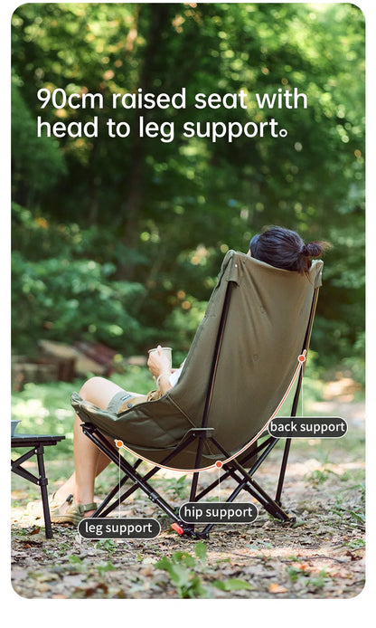 Naturehike High Back Moon Chair Camping Outdoor Fishing Folding Adjustable Lounge Chair Portable Picnic Garden Leisure Seat
