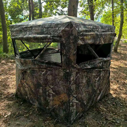 Hunting Tent with 270° One-Way Visibility, Rainproof and Sun-Protective Camouflage Tent Easy To Set Up And Take Down