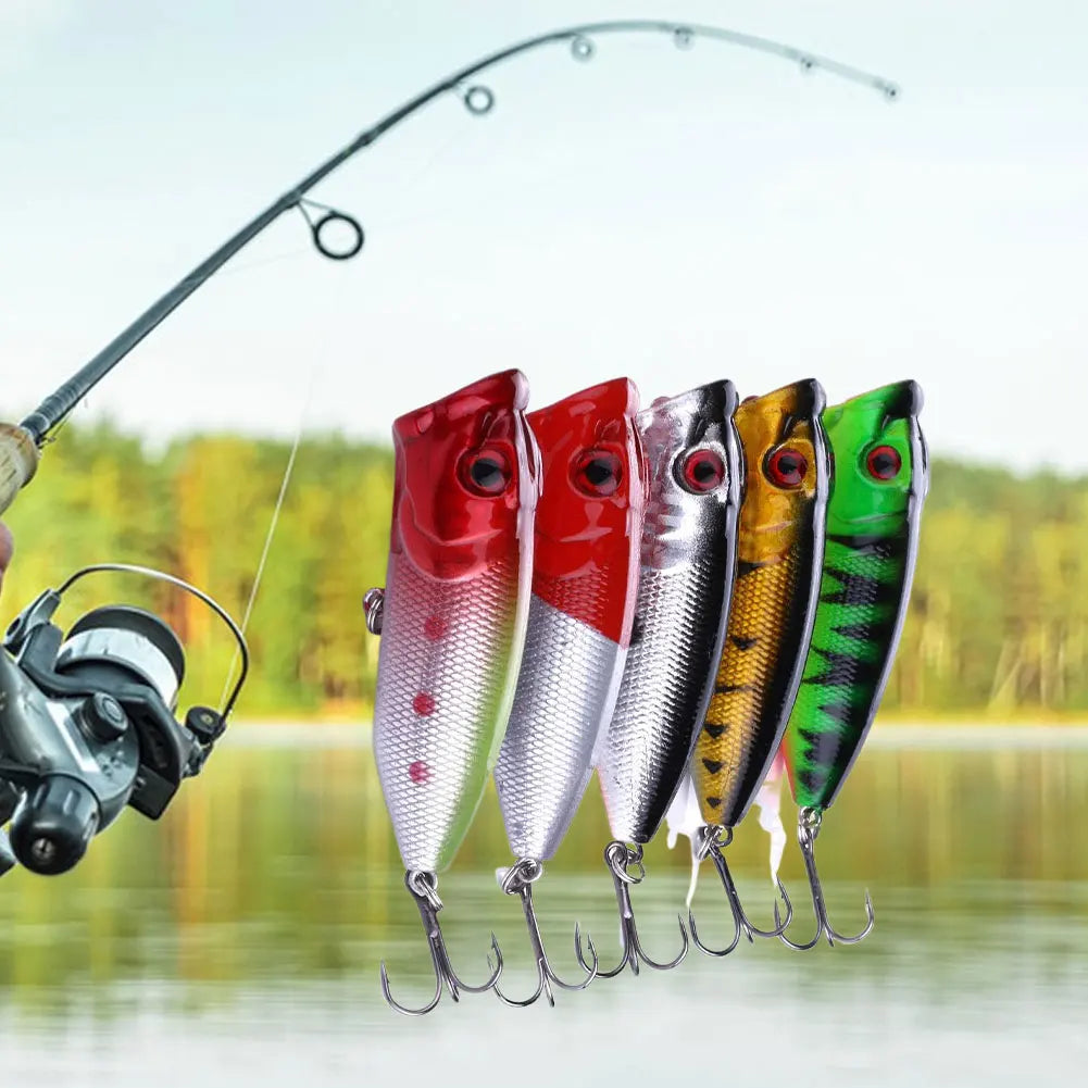 5Pcs Popper Fishing Lures Crankbait