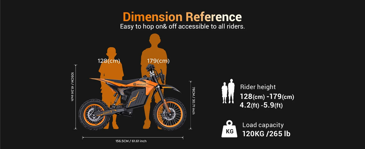 HillMiles MilePop Electric Dirt Bike Teens Adults, 2000W 48V E-Bike with Dual Suspension, Hydraulic Brakes, Off-Road Tires