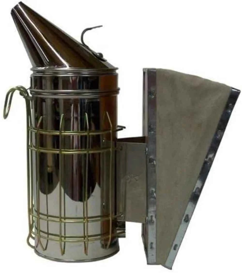 Stainless Steel Bee Hive Smoker with Heat Shield for Calm Beekeeping, Safe & Easy to Use