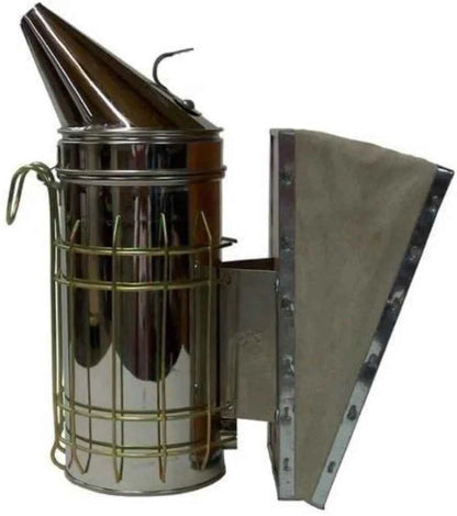 Stainless Steel Bee Hive Smoker with Heat Shield for Calm Beekeeping, Safe & Easy to Use