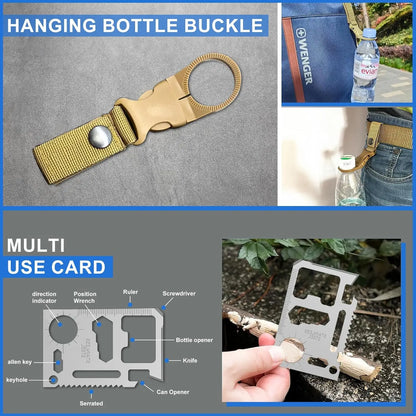 30-in-1 Survival Kit for Men & Women, Adventure Gifts, Camping Fishing Hunting Gear