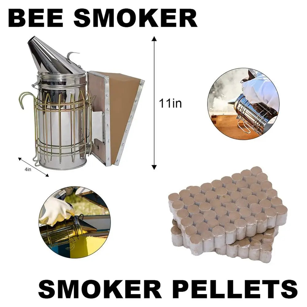 8-Frame Beehive Kit with Wax-Coated Hives and Essential Beekeeping Equipment