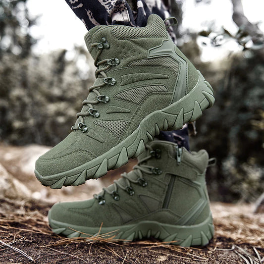 Men's casual tactical boots lightweight side zipper
