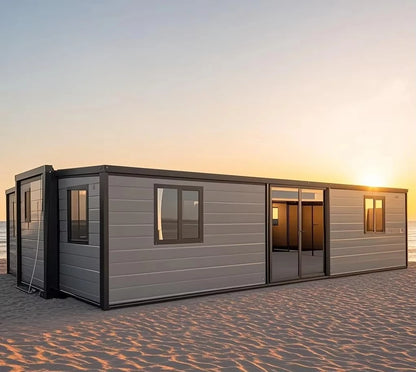 Luxury Foldable Container House with Terrace - Portable Modular Tiny House 1-3 Bedroom Custom Prefab House for Living
