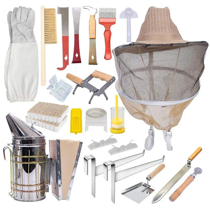 8-Frame Beehive Kit with Wax-Coated Hives and Essential Beekeeping Equipment