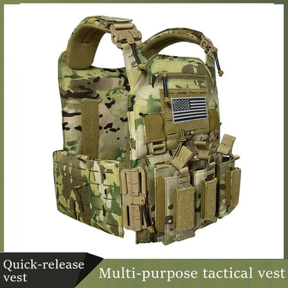 1000d Nylon Chaleco Tactico Vest Ranger-Green Tactical Gear 25x30cm Plate Carrier Molle Tactical Vest for Outdoor Hunting