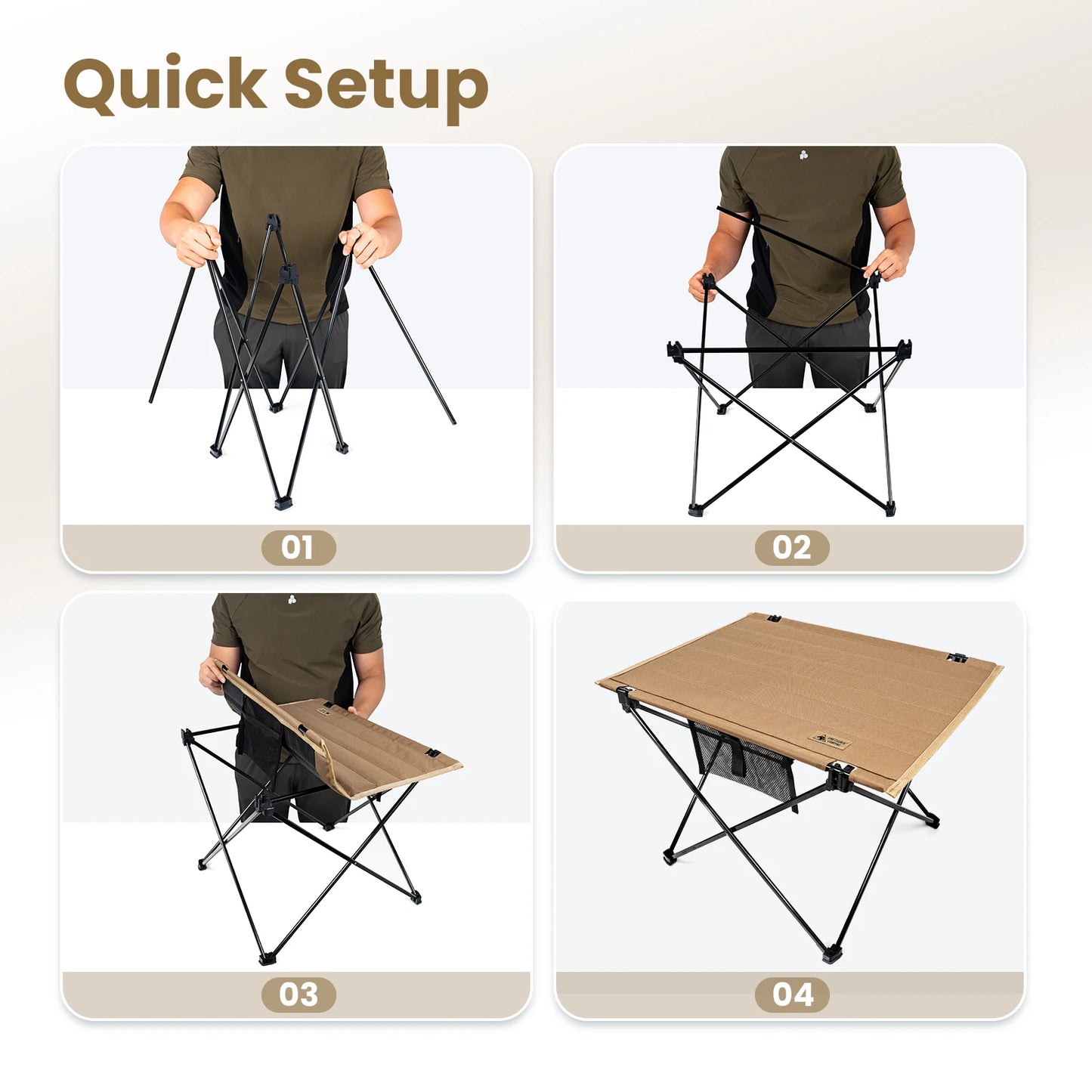 Onetigris Camping Folding Table 600D Polyester Ultralight Outdoor Picnic Table Tourist Portable Desk for Dining Traveling Hiking
