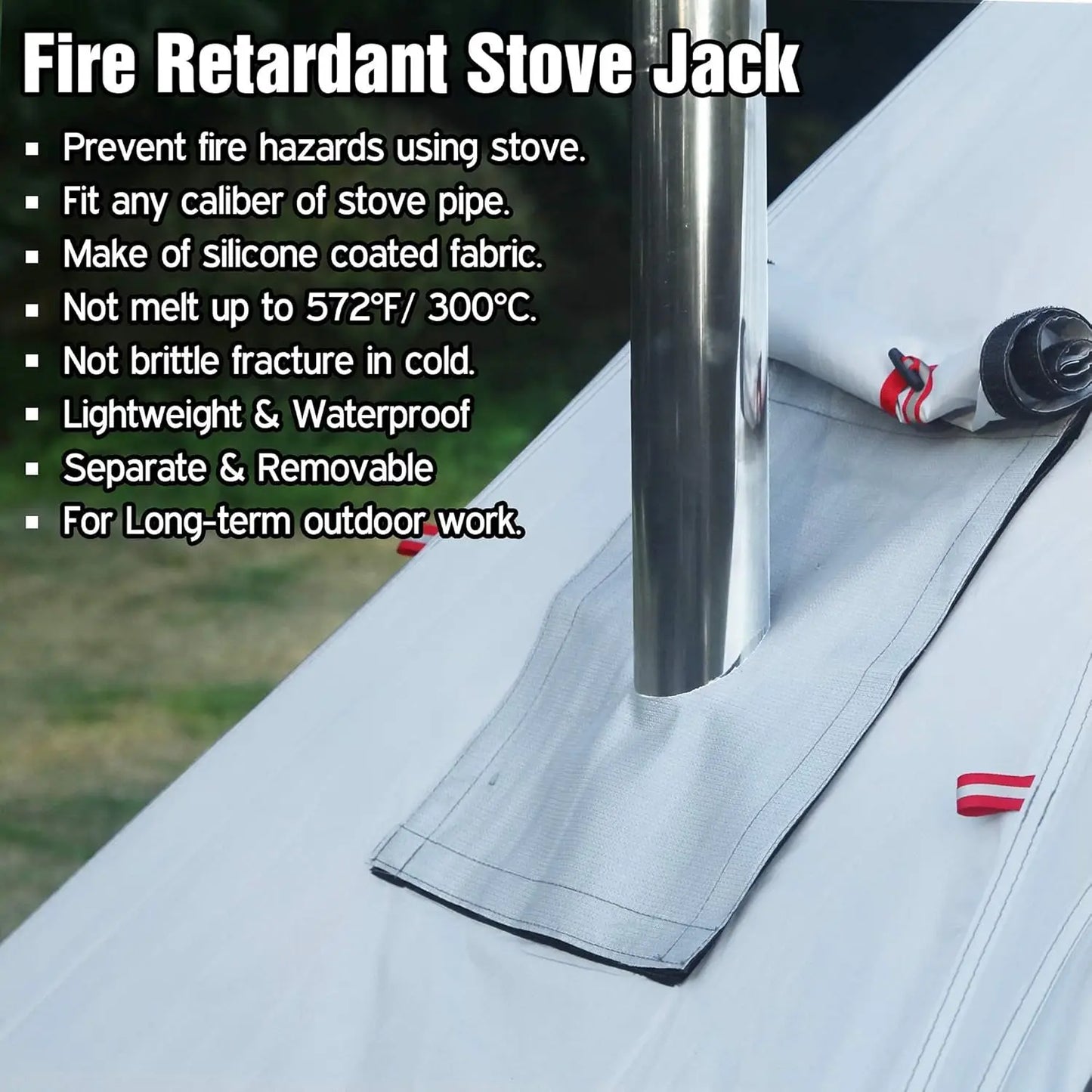 Lightweight 5lb Tipi Hot Tent with Stove Jack, 7'3" Standing Room for Camping and Hiking