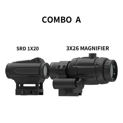 Victoptics SRD 1x20/30 /1x23x33 Red Dot Sight & 3x Magnifier With Flip Side Mount 3MOA Dot Size 20,000 Hours Runtime For AR 15