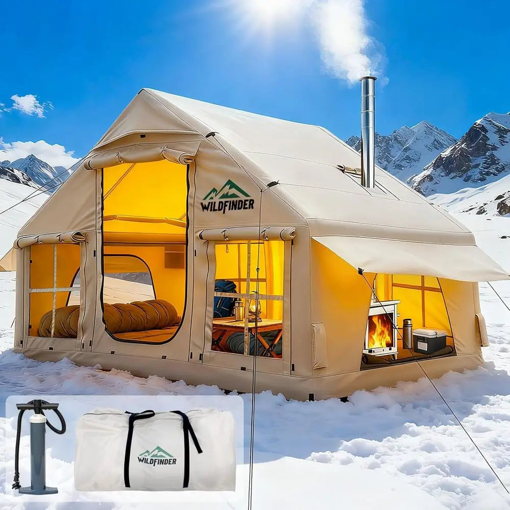 Quick-Setup Inflatable Tent with Skylight, 4-6 Person Waterproof Outdoor Camping Shelter