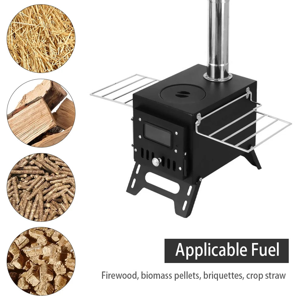 Outdoor Camping Wood-burning Stove Wood Burner Stainless Steel Foldable
