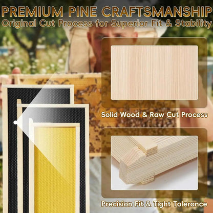 10-Frame Langstroth Beehive Beeswax Coated, Complete Bee Hive Kit Include Bee Frames and Waxed Foundation Sheets, Customized