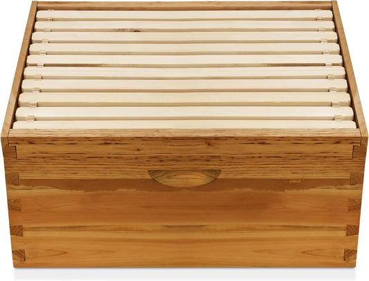 10 Frame Langstroth Beehive Kit with Deep Frames and Foundations for Beekeeping