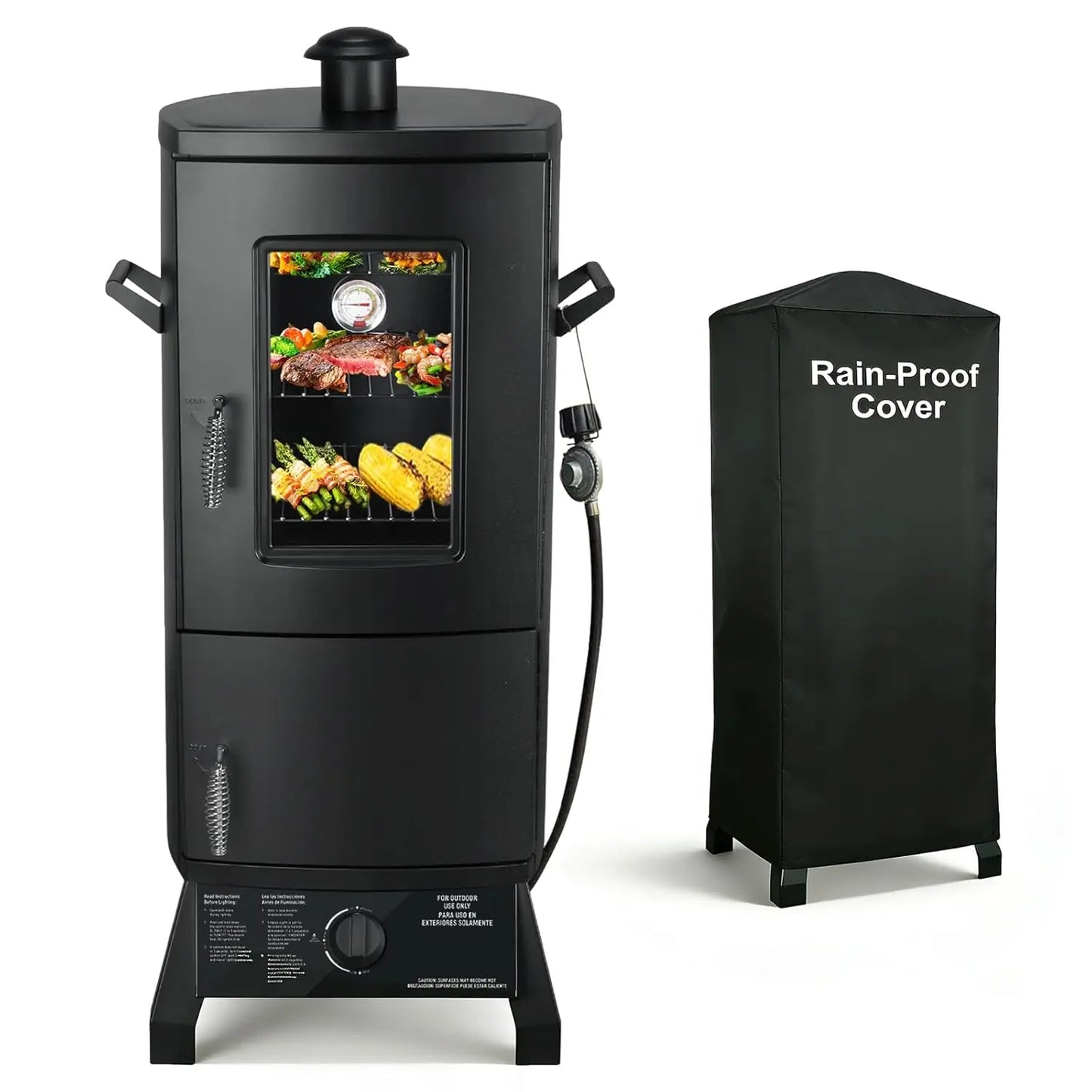 Propane Smoker, Vertical Smoker with Three Removable Shelves