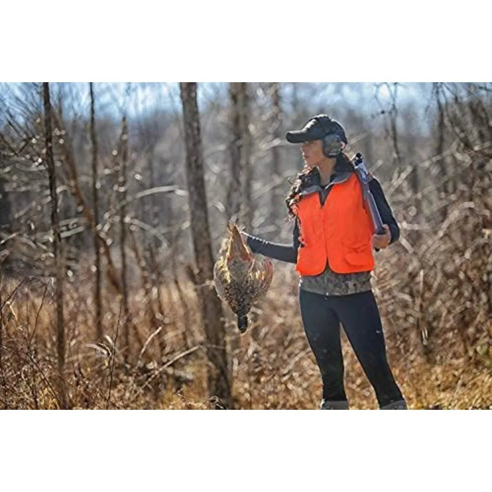 Electronic Shooting Hearing Protection Muffs, 23dB NRR Sound Amplification & Suppression, Ultra-Low Profile with Case