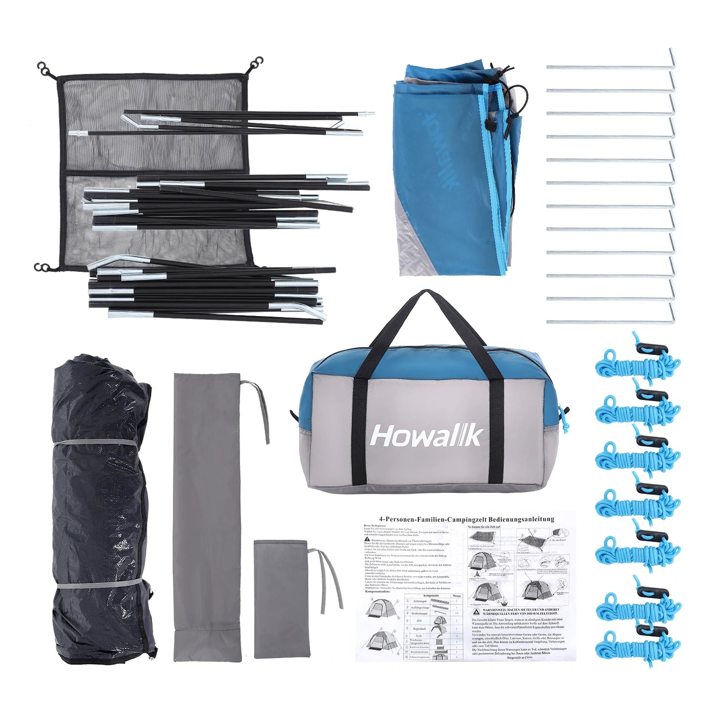Camping Tent 4 Person, Waterproof Family Tent with Removable Rainfly and Carry Bag,for Camping, Traveling, Backpacking,Outdoor