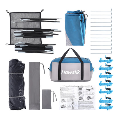 Camping Tent 4 Person, Waterproof Family Tent with Removable Rainfly and Carry Bag,for Camping, Traveling, Backpacking,Outdoor