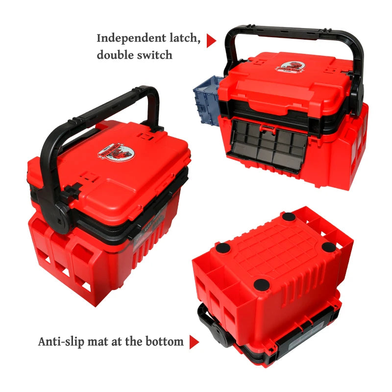 Fishing Tool Box Multi-function Plastic Thickened Fisherman Tackle Box Fishing Rod Lure Storage Organizer Sea Goods for Fishing