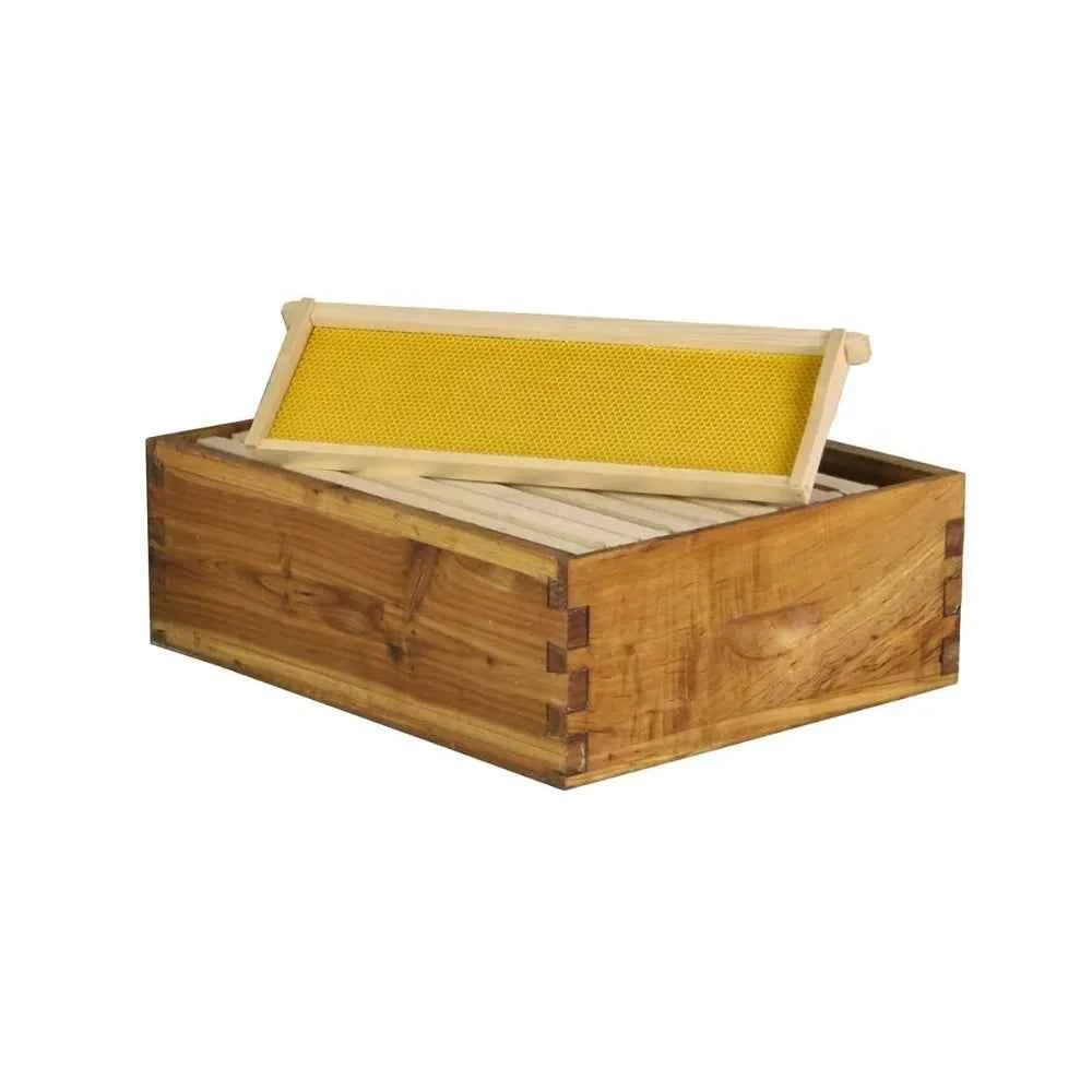 10-Frame Medium Super Box – Wax-Dipped Fir Wood Langstroth Honey Super with Dovetail Joints – Ready to Use