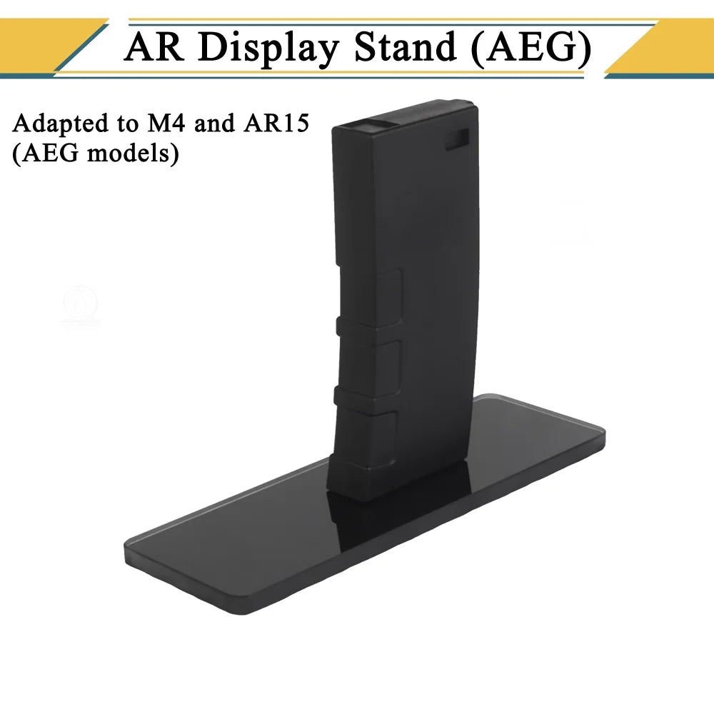 Display Stand AR 15 Style for M4 and AR15 ((AEG) ABS Decorative Magazine Glass Base Rifle Stand for Hunting Airsoft Accessories