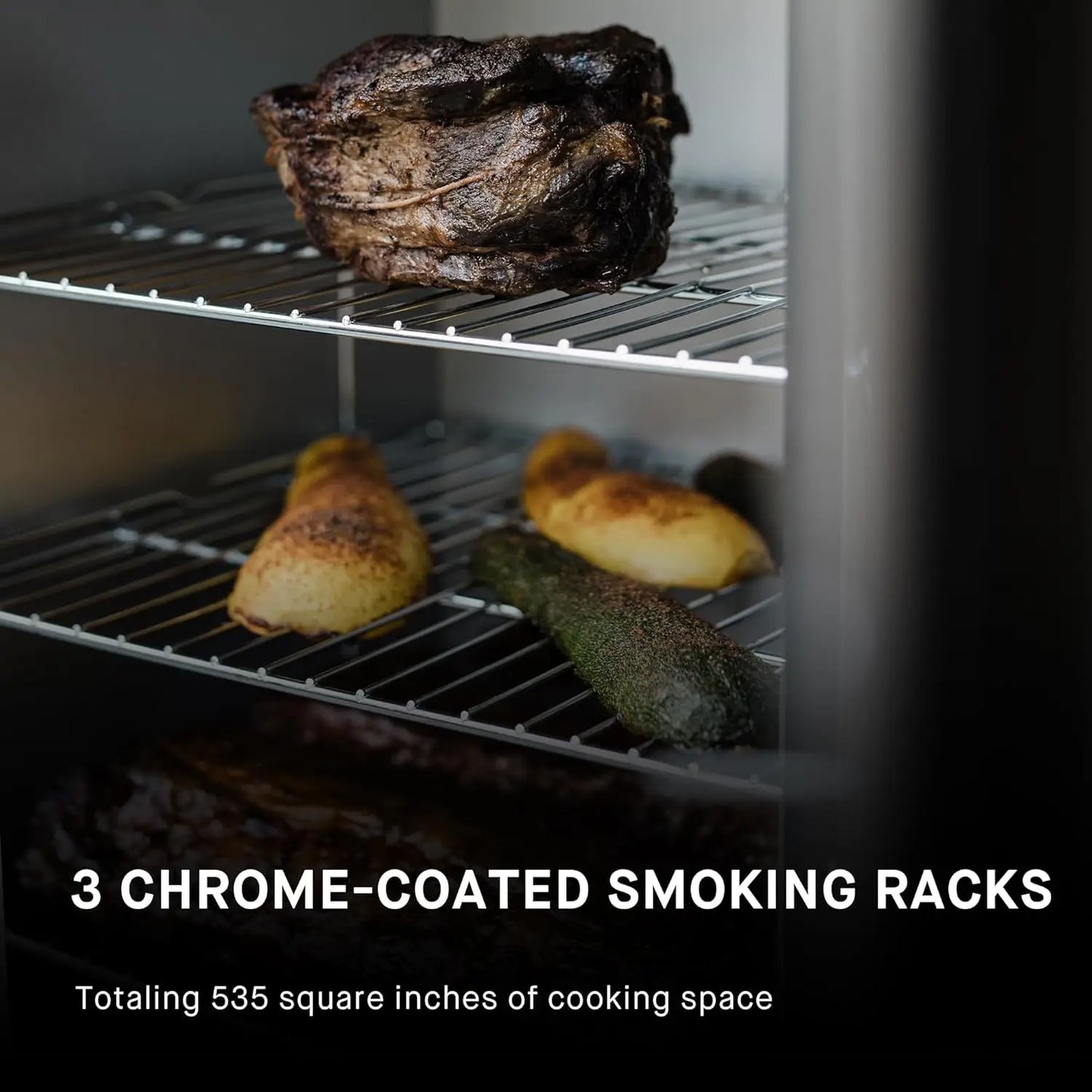 30-Inch Electric Vertical BBQ Smoker with Analog Control, 535 Sq In Cooking Space, Black