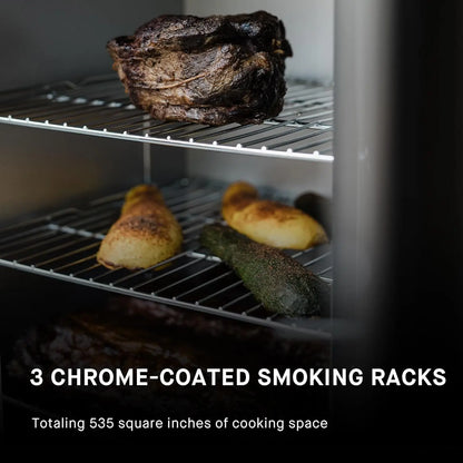 30-Inch Electric Vertical BBQ Smoker with Analog Control, 535 Sq In Cooking Space, Black