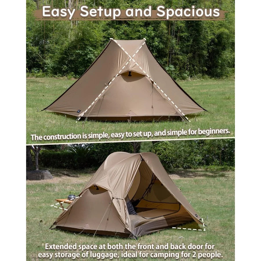 TOMOUNT Backpacking Tent Ultralight Nylon 1-2 Person Tent 3.3lbs-4.4lbs for Hiking Camping