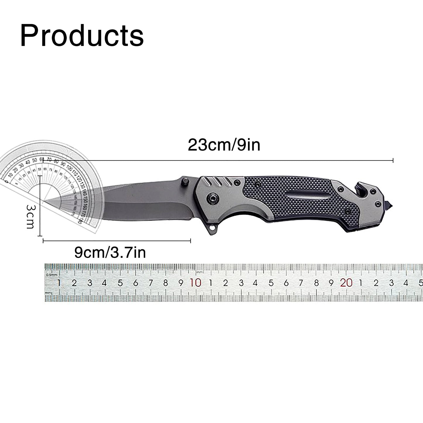 EDC Small Folding Knife with Clip Webbed Opening Padded Lock for Outdoor Survival Camping Hunting Fishing