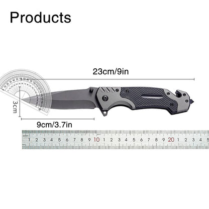 EDC Small Folding Knife with Clip Webbed Opening Padded Lock for Outdoor Survival Camping Hunting Fishing