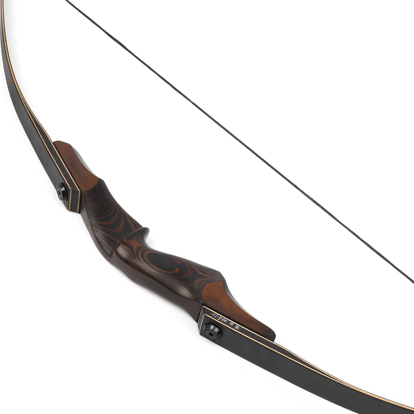 60'' Black Hunter Archery Recurve Bow 40-60lbs Bamboo Core Limbs Wooden Riser for Right Hand American Hunting Split Takedown Bow