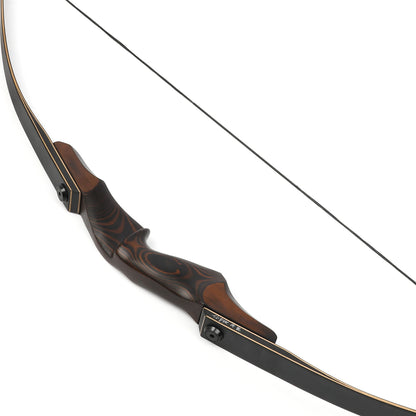 60'' Black Hunter Archery Recurve Bow 40-60lbs Bamboo Core Limbs Wooden Riser for Right Hand American Hunting Split Takedown Bow