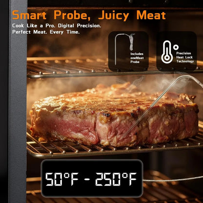 Large Vertical Electric Smoker Grill - 633 sq in, 4 Racks, Built-in Meat Probe, Weather-Resistant Cover for BBQ