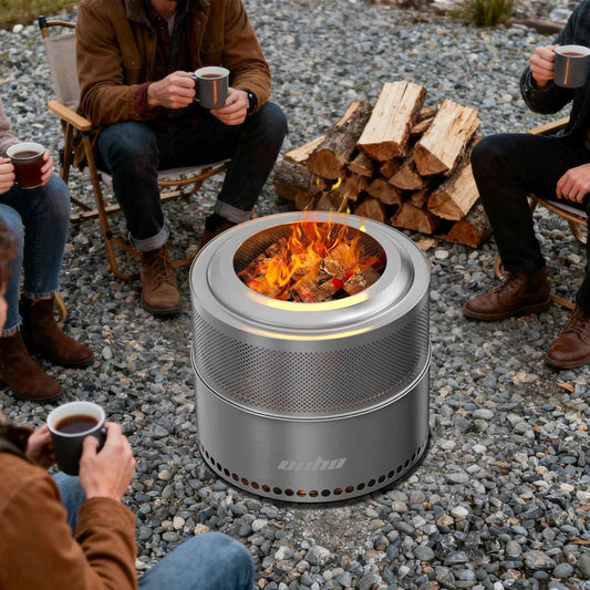 Wood Burning Firepit,Large Stainless Steel Smokeless Fire Pit with Carry Bag,Outdoor Camping Firewood Burner Stove