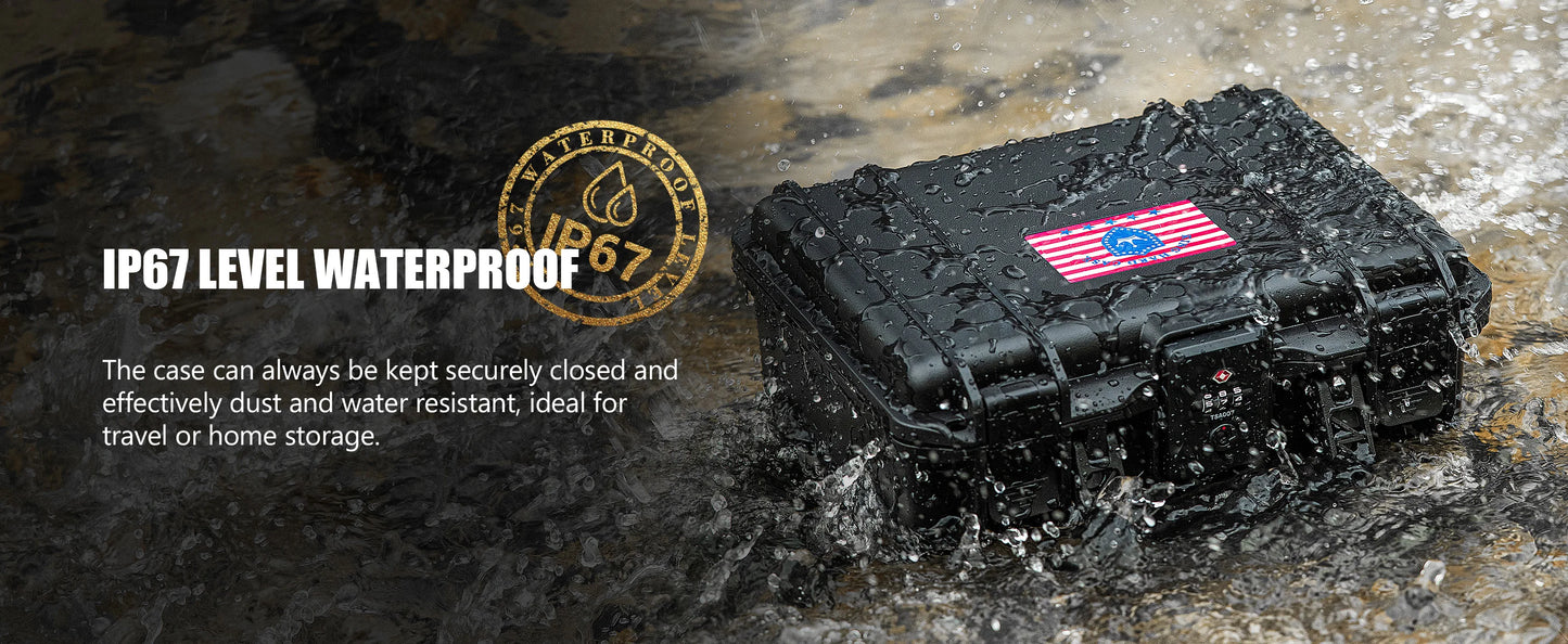 Hard Pistol Case, Waterproof Shockproof Lockable Handgun Case with Foam, TSA Compliant Travel Case for Semi-Auto Pistols and Revolvers