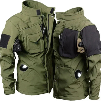 Tactical Sets Mens Thicken Outdoor Soft Shell Warm Fleece Jackets Waterproof Wear Resistant Multi Pocket Pants Hunting Clothes