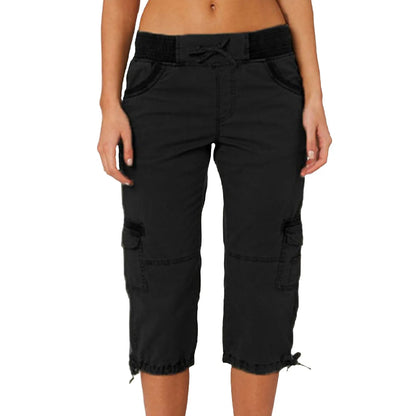 Multi Pocket Trousers Outdoor Y2k Cargo Pants Women Streetwear Sports Cropped Pants Overalls Thin Loose Cargo Shorts Pantalones
