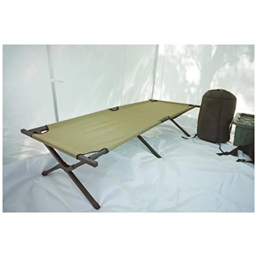 Camping Cot for Adults Heavy-Duty Comfortable Military Army Style Portable Folding Sleeping Camp Tent Bed with Carry Bag 225-lb