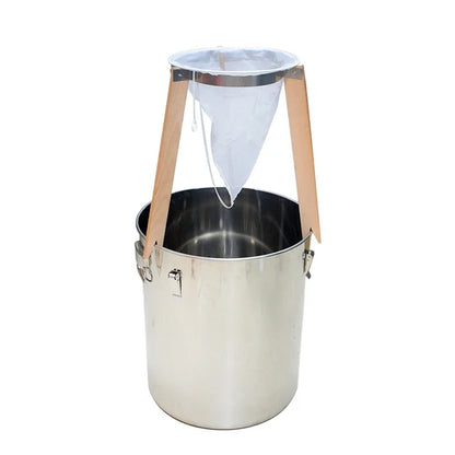 Bee Honey Filter Wooden Honey Filtering Stand with Nylon Impurities Filtration Net Beekeeping Honey Processing Beekeeper Tools