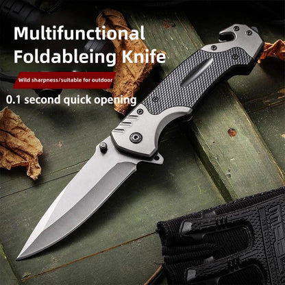 EDC Small Folding Knife with Clip Webbed Opening Padded Lock for Outdoor Survival Camping Hunting Fishing