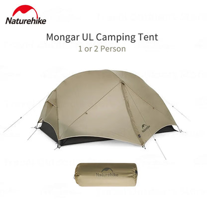 Naturehike Mongar UL Camping Tent 15D Nylon Lightweight 1 or 2 People 3 Seasons Tent Waterproof Portable Outdoor Tent With Mat