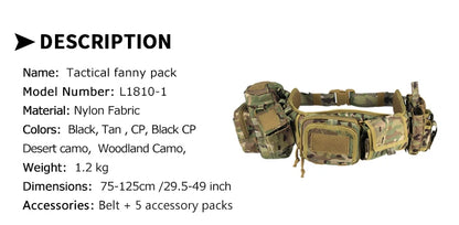 YAKEDA Tactical Battle Belt Duty Belt Law Enforcement Utility Belt Police Belt 7 in 1 Set