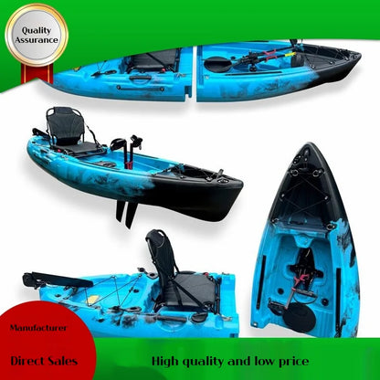 Modular Assembly Kayak with Split Hard Shell, Electric/Pedal-Driven Canoe for Solo/Tandem Lake/Sea Adventures, Portable LLDPE