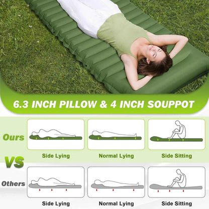 Extra Thick 4 Inch Camping Sleeping Pad Outdoor Camping Self-Inflating Mats Spliceable Hiking Fishing Sleeping Pad