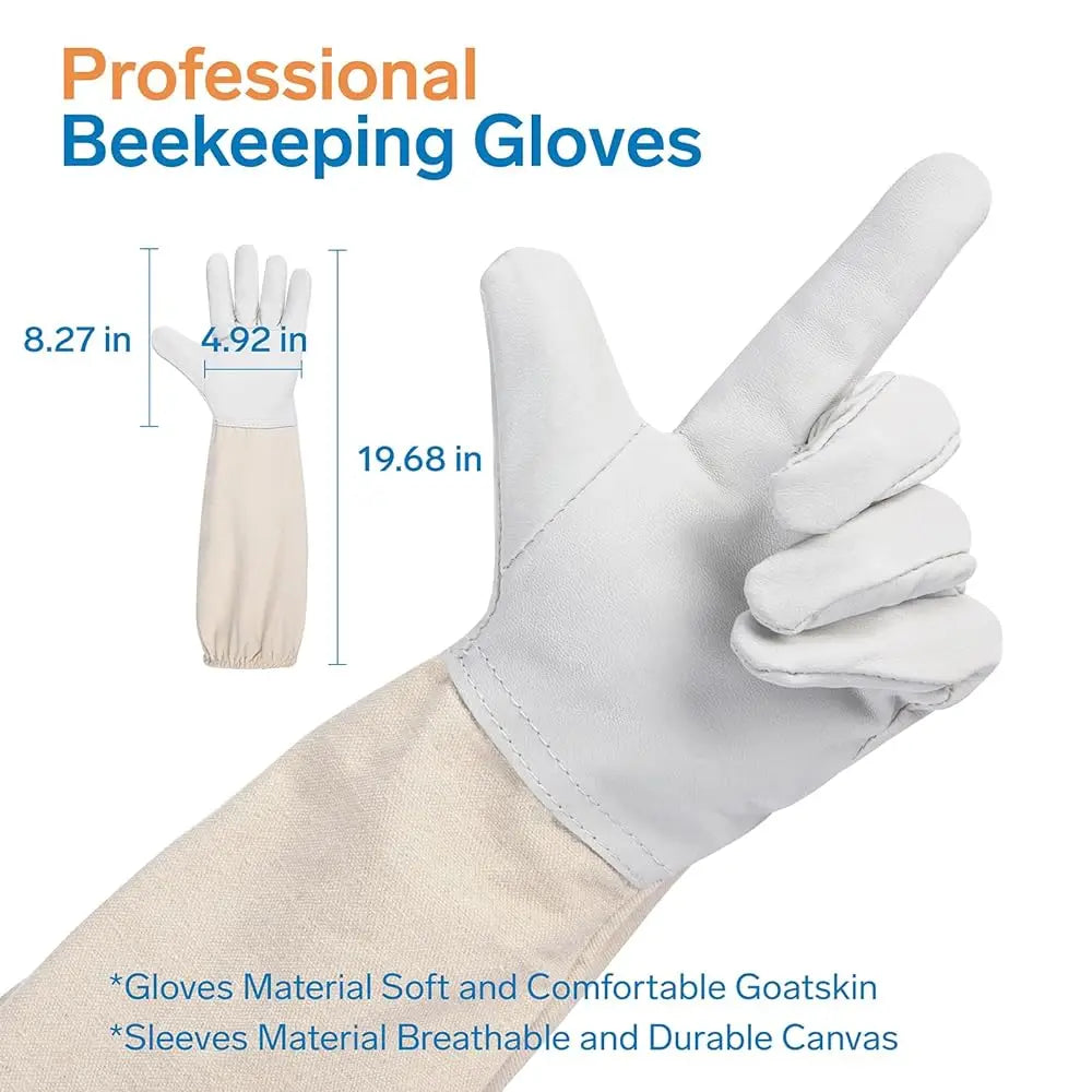 Bee Suit - Beekeeping Jacket for Men & Women - Beekeeper Jacket with Beekeeping Gloves and Veil Hood -Shallow Coffee