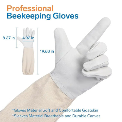 Bee Suit - Beekeeping Jacket for Men & Women - Beekeeper Jacket with Beekeeping Gloves and Veil Hood -Shallow Coffee